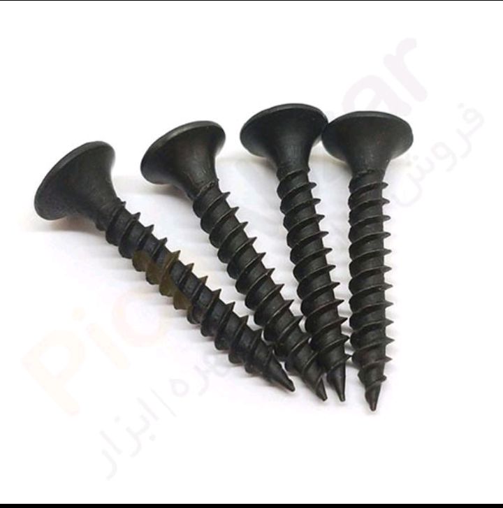 پیچ چوب چهارسو مشکی ۱.۵ سانت (16×۴ میلیمتر)