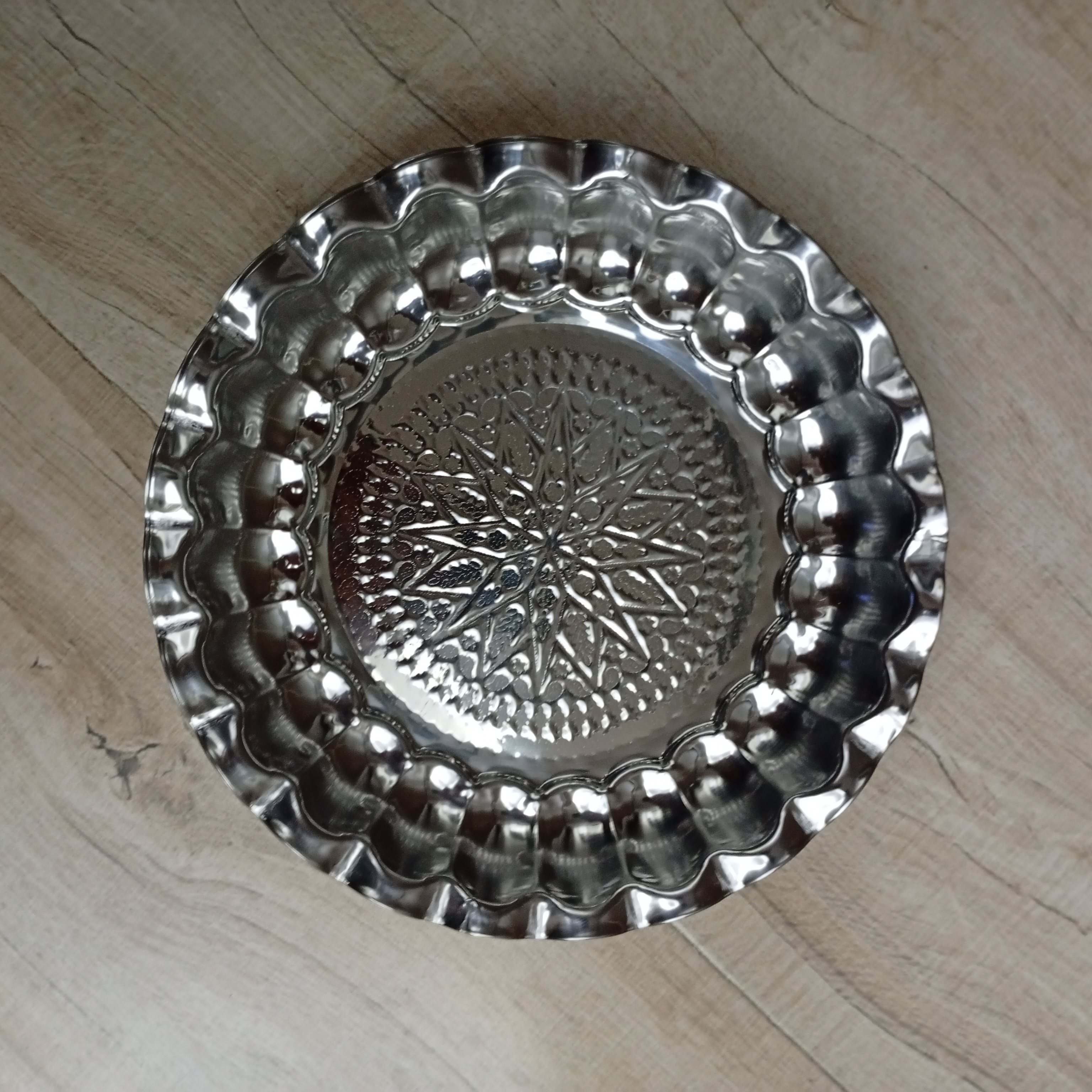 سینی استیل گرد سایز ۰.۵  (قطر ۲۱ سانت)
