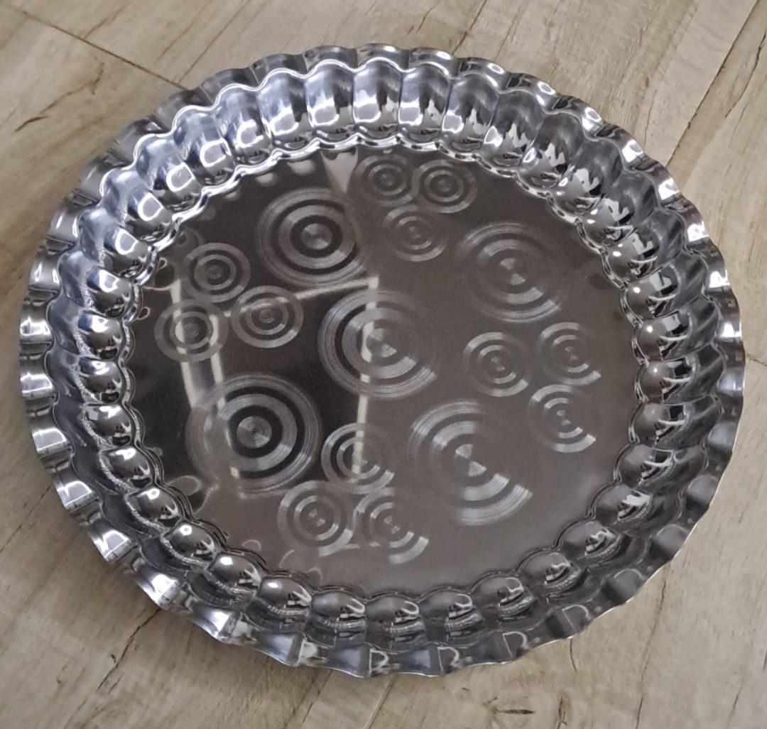 سینی استیل گرد سایز ۲ ( قطر 30 سانت )